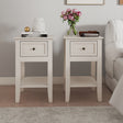 Pair of One Drawer Bedside Tables - Rowley Pale Cream Range