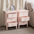 Pair of Pink 3 Drawer Bedside Tables - Sophia Pink Range