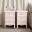 Pair of Pink 3 Drawer Bedside Tables - Sophia Pink Range