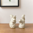 Pair Of Porcelain Decorative Squirrel Ornaments - 11.5cm