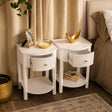 Pair of Reeded One Drawer Bedside Tables - Willow White Range