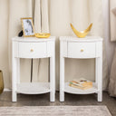 Pair of Reeded One Drawer Bedside Tables - Willow White Range
