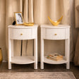 Pair of Reeded One Drawer Bedside Tables - Willow White Range