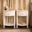 Pair of Reeded One Drawer Bedside Tables - Willow White Range