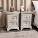 Pair of Taupe-Grey Two Drawer Bedside Tables - Daventry Taupe-Grey Range