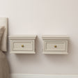 Pair of Taupe-Grey Wall Mounted Bedside Tables - Daventry Taupe-Grey Range