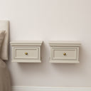 Pair of Taupe-Grey Wall Mounted Bedside Tables - Daventry Taupe-Grey Range