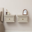 Pair of Taupe-Grey Wall Mounted Bedside Tables - Daventry Taupe-Grey Range
