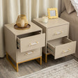 Pair of Two Drawer Bedside Tables - Liana Taupe Range