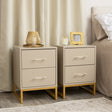 Pair of Two Drawer Bedside Tables - Liana Taupe Range
