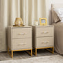Pair of Two Drawer Bedside Tables - Liana Taupe Range
