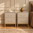Pair of Two Drawer Bedside Tables - Liana Taupe Range