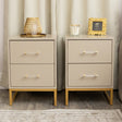 Pair of Two Drawer Bedside Tables - Liana Taupe Range