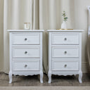 Pair of White 3 Drawer Bedside Tables - Victoria Range