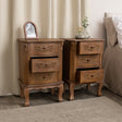 Pair of Wooden 3 Drawer Bedside Tables - Pays Du Bois Range