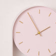 Pale Pink &amp; Gold Pendulum Metal Analogue Wall Clock - 20cm x 55cm