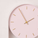 Pale Pink &amp; Gold Pendulum Metal Analogue Wall Clock - 20cm x 55cm