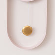 Pale Pink &amp; Gold Pendulum Metal Analogue Wall Clock - 20cm x 55cm