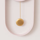 Pale Pink &amp; Gold Pendulum Metal Analogue Wall Clock - 20cm x 55cm