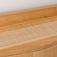 Pale Wood Curved 3 Drawer Console Table with Hessian &amp; Glass Top - Austin Wood Range