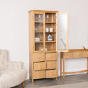 Pale Wood Curved Display Cabinet - Austin Wood Range