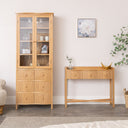 Pale Wood Curved Display Cabinet - Austin Wood Range