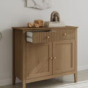 Pale Wood Two Door Two Drawer Sideboard - Hales Pale Wood Range
