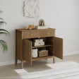 Pale Wood Two Door Two Drawer Sideboard - Hales Pale Wood Range