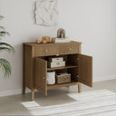 Pale Wood Two Door Two Drawer Sideboard - Hales Pale Wood Range