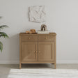 Pale Wood Two Door Two Drawer Sideboard - Hales Pale Wood Range