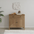 Pale Wood Two Door Two Drawer Sideboard - Hales Pale Wood Range