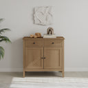 Pale Wood Two Door Two Drawer Sideboard - Hales Pale Wood Range