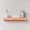 Large Peach Scalloped Wall Storage Shelf - 61cm