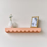 Large Peach Scalloped Wall Storage Shelf - 61cm