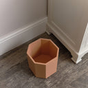 Peach Wooden Octagonal Edge Waste Paper Bin