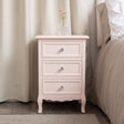 Pink 3 Drawer Bedside Table - Sophia Pink Range