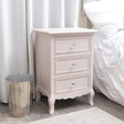Pink 3 Drawer Bedside Table