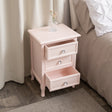 Pink Dressing Table, Mirror, Stool &amp; Pair Bedside Tables - Sophia Pink Range