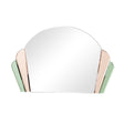 Pink &amp; Green Glass Art Deco Arch Fan Wall Mirror 71cm x 46cm