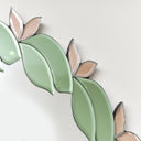 Pink &amp; Green Oval Floral Art Deco Wall Mirror 80cm x 49cm