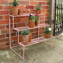 Pink Metal Three Tier Plant Theatre Stand