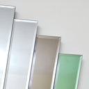 Green &amp; Mocha Glass Art Deco Fan Wall Mirror 75cm x 68cm