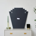 Green &amp; Mocha Glass Art Deco Fan Wall Mirror 75cm x 68cm