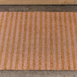 Pink &amp; Natural Stripe Print Coir Door Mat
