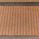 Pink &amp; Natural Stripe Print Coir Door Mat