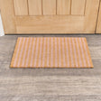 Pink &amp; Natural Stripe Print Coir Door Mat