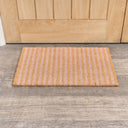 Pink &amp; Natural Stripe Print Coir Door Mat