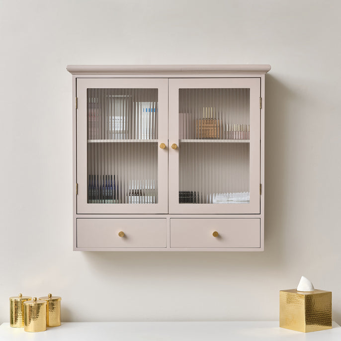 Pink Reeded Glass Wall Cabinet with Drawers – Melody Maison