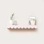 Large Pink Scalloped Wall Storage Shelf - 61cm
