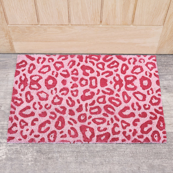 Pink & White Leopard Print Coir Door Mat – Melody Maison